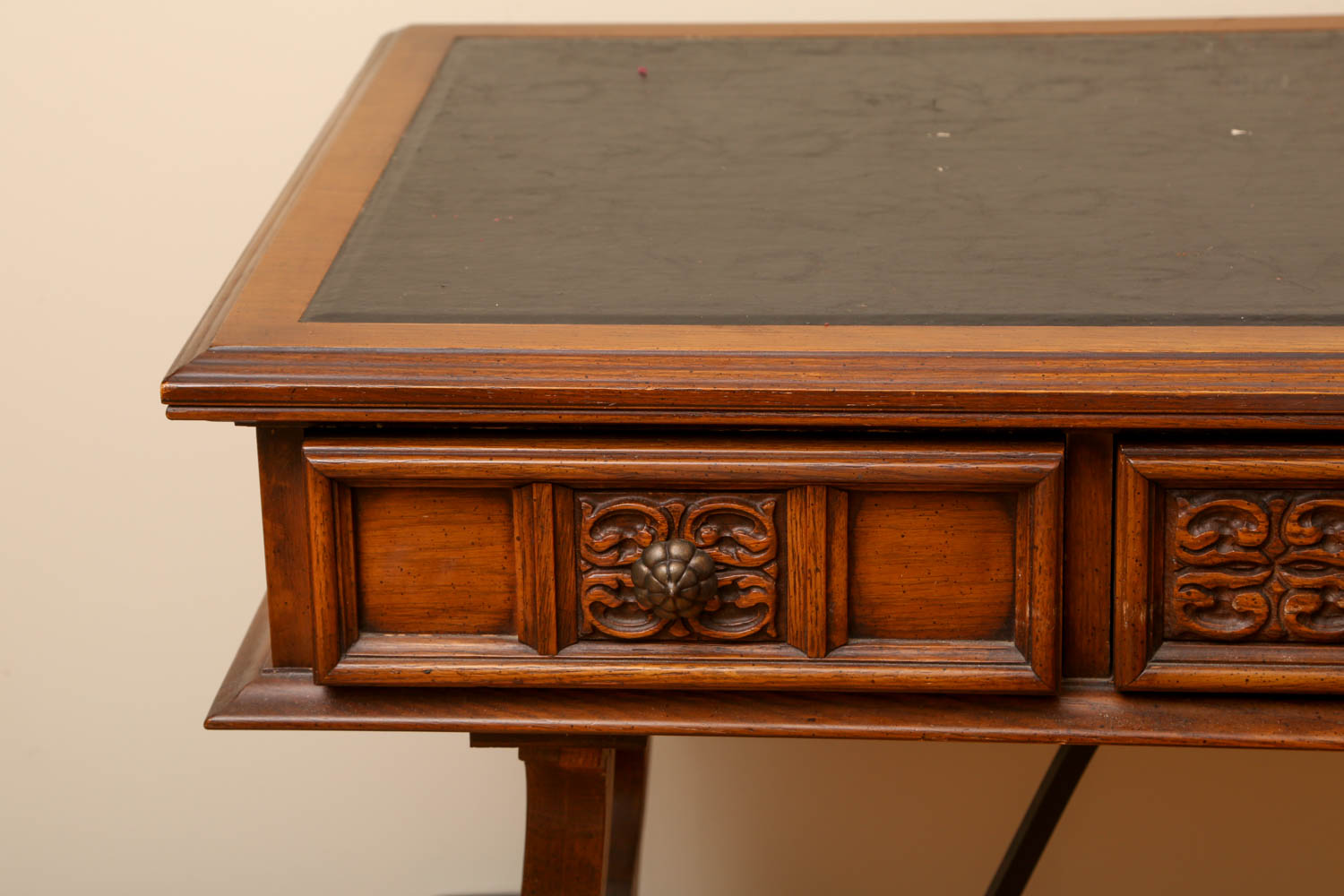 Elegant Walnut Desk with Leather Inlay EBTH